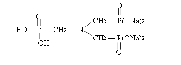 氨基三甲叉膦酸四钠（ATMP·Na4）结构式