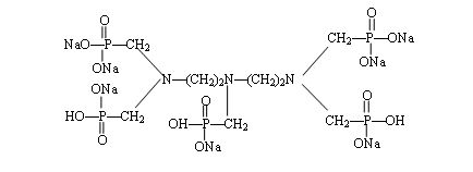 二乙烯三胺五甲叉膦酸七钠（DTPMP·Na7）结构式